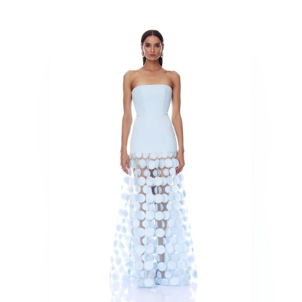 NEW BRONX AND BANCO Harper Strapless Powder Blue Gown with Appliqué